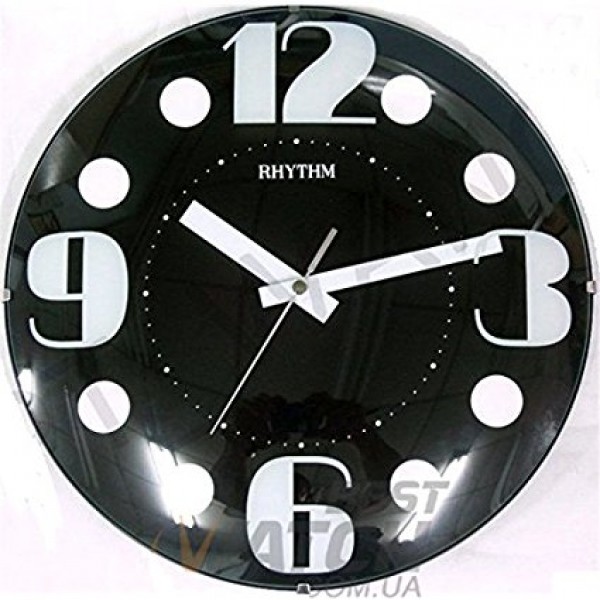 Rhythm Value Added Wall Clock Printing Glass Silent Silky Move Analog [30x30x4cm]